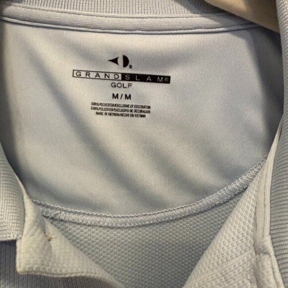 Grand Slam Men's Performance Golf Shirt - Size Medium - Color Heather Blue - Picture 2 of 6